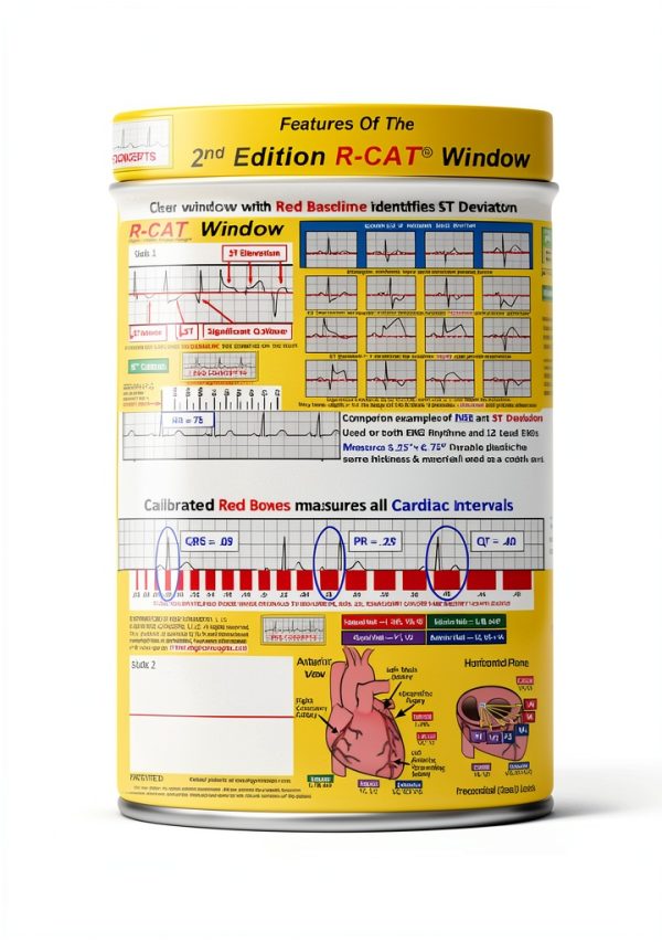 R-CAT Yellow EKG Card 3.25 x 6.75 in with Reversible Window-4