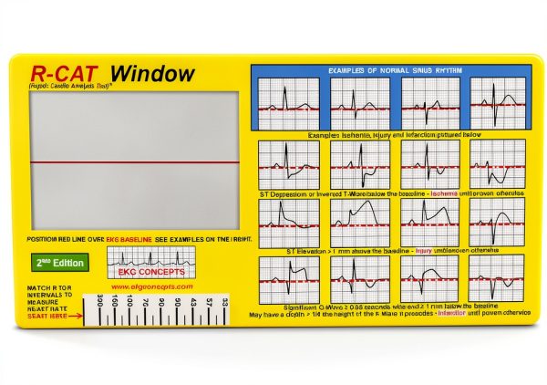 R-CAT Yellow EKG Card 3.25 x 6.75 in with Reversible Window-0