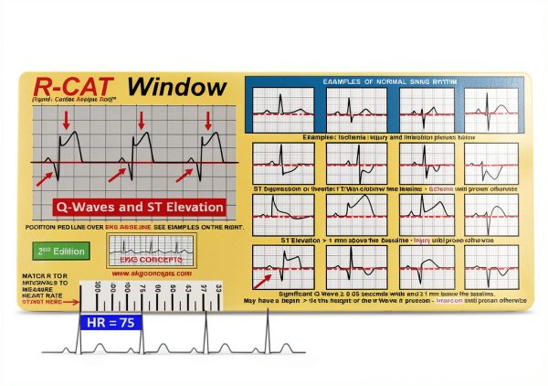 R-CAT Yellow EKG Card 3.25 x 6.75 in with Reversible Window-2