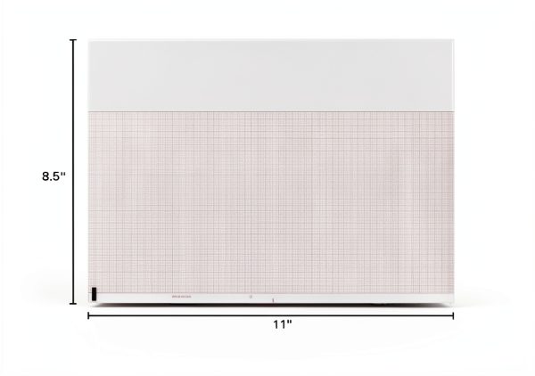 Medical Cardiology Recording Chart Paper 007983 Red Grid ZFold 8.5×11-1