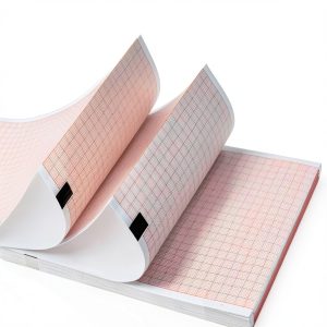 2 Packs EKG Paper for Mortara ELI 250, ELI 350 Machines, Each Pack 8.5 x 11 inch x 200 Sheets, Cued with Header, Red Grid Z Fold ECG Paper, Premium 80gsm-0